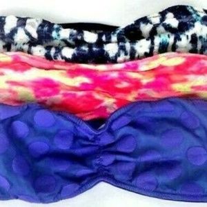 Victorias secret pink small 3 bandeau bras set